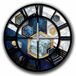 Decoratieve klok MDF goud en blauw