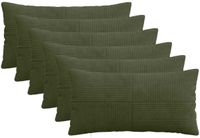 vidaXL - Kussensloop - 6 pcs - ALMELO - Groen - 40 x 80 cm - corduroy