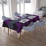 Bonamaison Tafelkleed, Anti-Mold, Sneldrogend, Waterdicht, 100% Polyester Tafellaken, Paars, zwart, 140 x 200 Cm