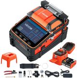 VEVOR Glasvezellasser, 6 Motoren, 0,1 mm Kernuitlijning, Fusielasser met VFL OPM voor SM MM DS NZDS, 5S Lassen, 15s Verwarmen, 5 inch Touchscreen, 3-in-1 Glasvezelhouder, 7800mAh