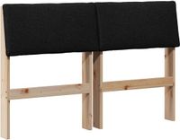 vidaXL - Gestoffeerd hoofdbord - Zwart - 120 cm - Massief grenenhout