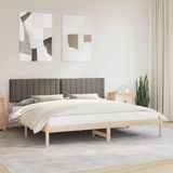 vidaXL Bedframe met gestoffeerd hoofdeinde, taupe, 200 x 200 cm