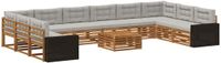 vidaXL Bank loungeset 4 zitplekken Massief Acacia Hout Naturel et gris clair