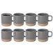 Bellatio Design Koffiekopjes Eliza - 8x stuks - gris/beige - 350 ml - tasses - céramique - gobelets