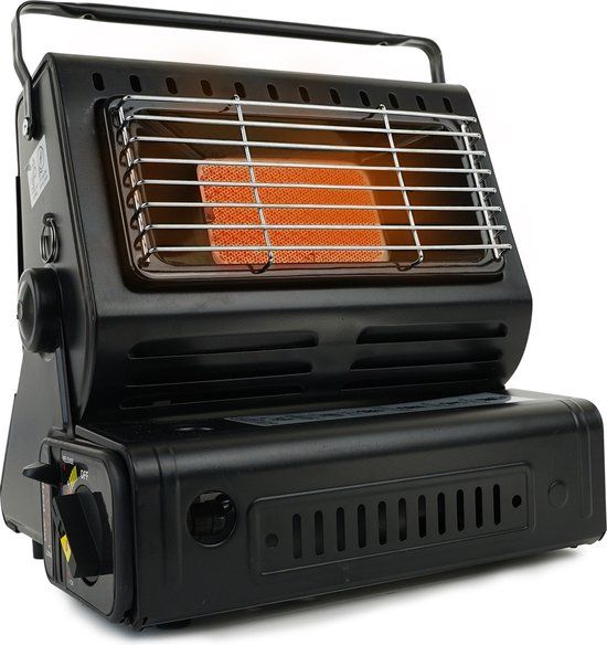 Eurocatch Gaskachel & Kooktoestel in 1 - Heater - Kachel - Terrasverwarmer - Camping gaskachel - Gas Heater - Verstelbaar - Draagbaar