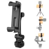 NEEWER Mobiele telefoonhouder, universele houder voor mobiele telefoon met koude schoen, 1/4 inch draad, 360 ° rotatie, 180 ° kantelbaar, 3-assige statiefadapter compatibel met iPhone Android Samsung