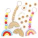 Baker Ross FE126 Regenboog Houten Sleutelhanger & Tassenhanger - Pakket van 5