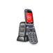 SPC Harmony mobiele telefoon voor senioren, klapmobiele telefoon, grote toetsen, hoog volume, 96 dB, compatibel met gehoorapparaten, fotocontacten, SOS-knop, dual-display, zonder oplader, zwart
