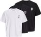 JACK & JONES JJBOYE TEE SS CREW NECK 3PK MP Heren T-shirt Zwart Katoen XL