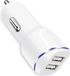 Sunix Chargeur de voiture 2.4A 2x USB Port Adaptateur de charge allume-cigare + 1.2M Câble de charge Lightning compatible avec les smartphones blanc