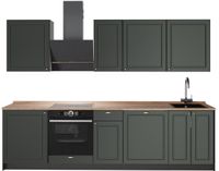 Vicco Complete keukeneenheid Fame-Line, Groen-Goud Landhuis/Antraciet, 280 cm