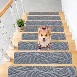 ZenithVibe Antislip Trapmatten Set van 15, 76 x 20 cm, Zelfklevend voor Houten Trappen, Ideaal voor Kinderen, Ouderen en Huisdieren, Lichtgrijs