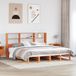 Maison Exclusive - Lit avec tête de lit et bibliothèque, sans matelas, marron, 180 x 200 cm, bois massif