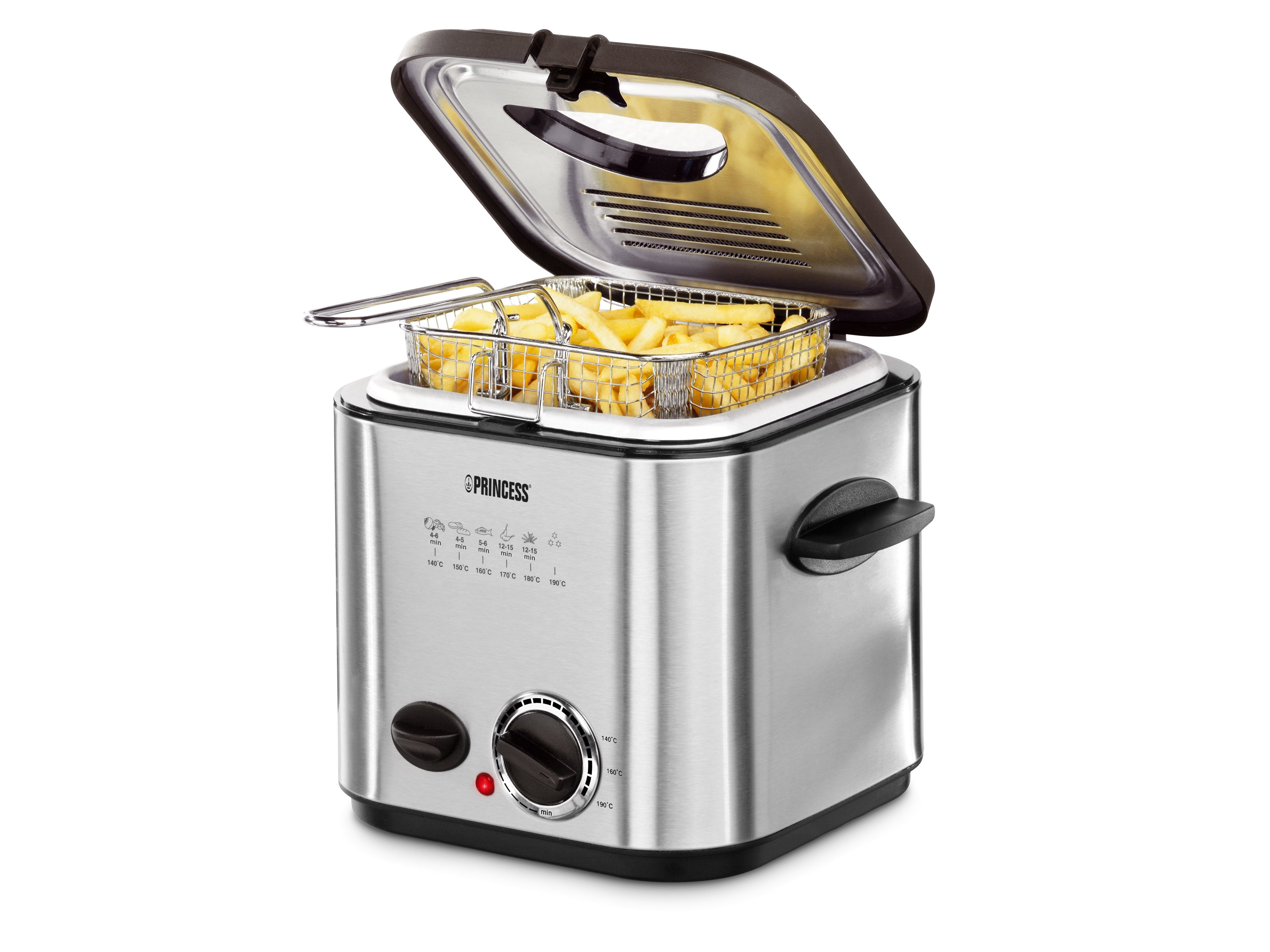 Princess 182611 Mini Friteuse & Fondue - 1.2L - 840W - Zwart/Zilver
