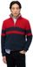 Superdry Classics trui van katoen met halve rits en strepen - Heren - Navy/Red - XL
