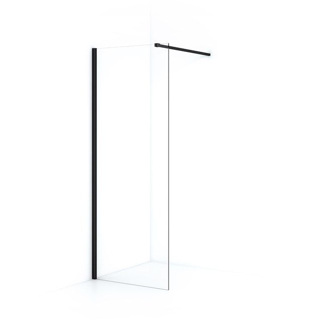 Maxaro Inloopdouche Diamond 80cm 8mm Helder Veiligheidsglas Mat Zwart