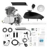 Kit moteur de moto - Moteur essence 2 temps 80cc - Moteur électrique 2,2 kW - Avec silencieux - Allumage CDI - Noir