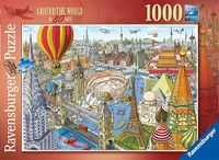 Ravensburger 12000169, wereldreis in 80 dagen, puzzel met 1000 stukjes, puzzel voor volwassenen en jongeren, vanaf 14 jaar