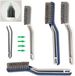 Ibenzoa® 2 Pièces Brosse à Joints, Poils Durs, Brosse de Nettoyage d'Angle, Brosse de Nettoyage de Fissures avec Clip – Salle de Bain, Toilettes, Balcon