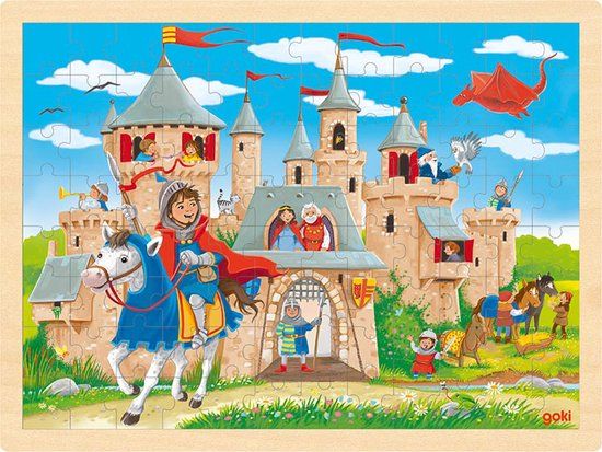 Goki Houten Legpuzzel Ridderkasteel - 96 Stukjes - 3+ Jaar