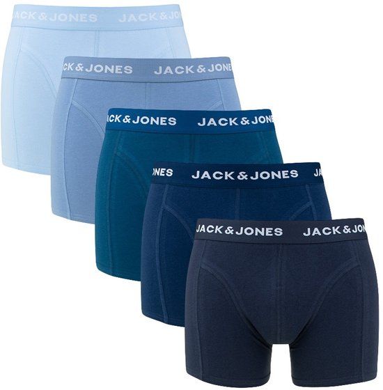 Jack & Jones Heren 5P Boxer Trunks Henrik Solid Blauw XXL