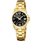 Festina F20050/4 Dames Polshorloge Goudkleurig Staal Zwart Saffierglas 10 ATM