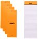 Rhodia Notitieblok - Schrijfblok - N8 - Gelijnd - 80g - Oranje - 80 vel - 10 stuks