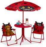 Merkloos Tuinset kinderen - met parasol - lieveheersbeestje - rood