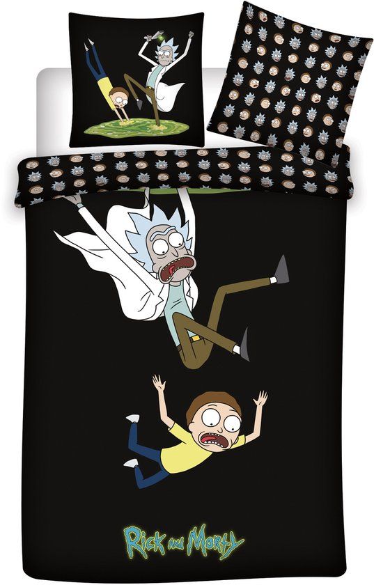 Rick and Morty Dekbedovertrek Portal Travel 140 x 200 cm - 65 x 65 cm
