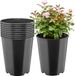 GARRONDA Set de 10 pots de culture ronds en plastique avec trous de drainage pour jardin (Noir, Ø22 x 25,5 cm (7L)) GD-KW-RR