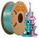 Bicolor, silk-effect PLA filament - 3D printer filament - Diameter 1.75 mm - 1 kg - Teal and orange