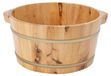 Bain de pieds - Seau en cèdre - Isolation thermique - Utilisable pour eau chaude - Anneaux en fer galvanisé - Capacité inférieure à 10 litres - Couleur bois