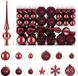 vidaXL Set de boules de Noël - 111 pièces - Rouge vin - Diamètre 6 cm - Polystyrène