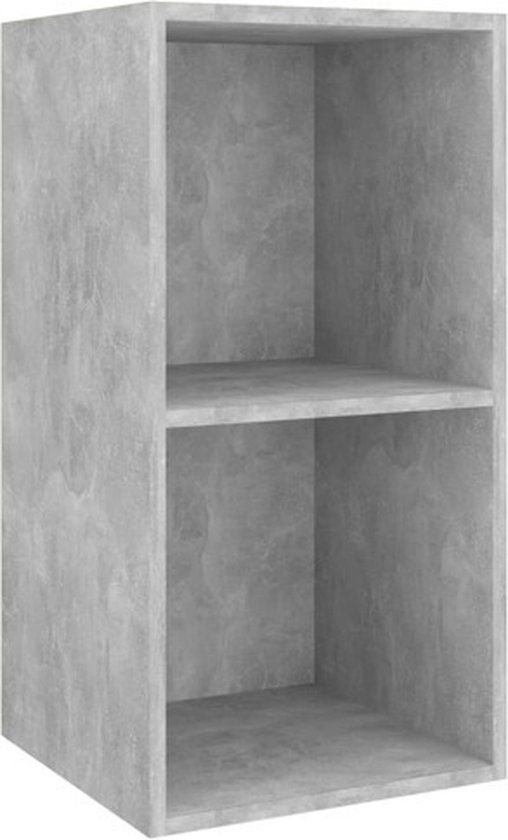 vidaXL Tv-wandmeubel - 37x37x72 cm - Bewerkt Hout - Betongrijs