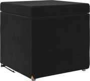 vidaXL Kruk Zwart 41 x 41 x 40 cm Velvet en Geëngineerd Hout