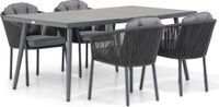 Santika Furniture Novita/Sophia 180 cm dining tuinset 5-delig Grijs-antraciet