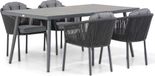 Santika Furniture Novita/Sophia 180 cm dining tuinset 5-delig Grijs-antraciet