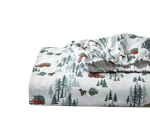 Eddie Bauer - Volledige lakens, katoenen flanellen beddengoedset, geborsteld voor extra zachtheid, gezellig woondecoratie (hert hol, 4 stuks, volledig)