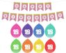 Haza Verjaardag 18 jaar geworden versiering - 16x thema ballonnen/1x Happy Birthday slinger 300 cm