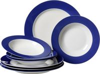 Doppio, Ritzenhoff & Breker Doppio Tafelservies Set van 8 - Indigo Blauw - Porselein