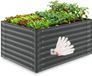 Tectake Jardinière surélevée Blomma - Rectangulaire - Acier galvanisé - 120 x 100 x 62 cm - Anthracite