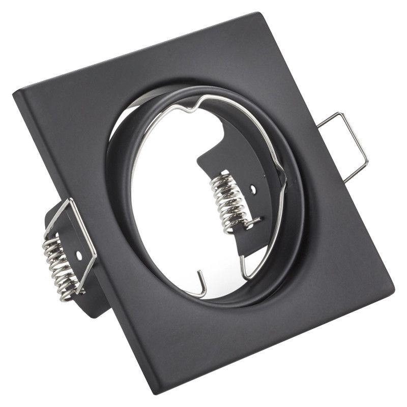 BES LED Spot Armatuur GU10 - Trion - Inbouw Vierkant - Mat Zwart Aluminium - Kantelbaar 80mm