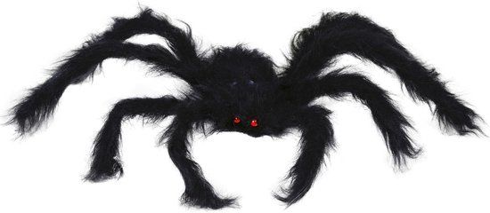 Harige Atosa Horror spin groot - Halloween decoratie/versiering - zwart - 50 cm