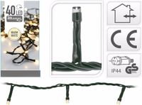 Merkloos Kerstverlichting lichtsnoer - 2x - 40 led lampjes - warm wit - 300 cm - kerstlampjes