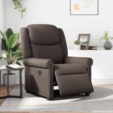 vidaXL Fauteuil elektrisch verstelbaar kunstleer glanzend bruin