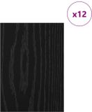 vidaXL Decorpanelen 12 stuks zwart eiken 15 x 21 x 0,27 cm bewerkt hout