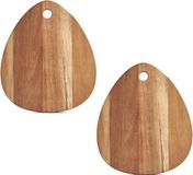 Zeller Planche à découper en bois forme goutte d'eau - 2 pièces - 26 x 30 x 2 cm