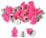 Jeu de 20 rivets coniques, 8x12 mm, couleur rose néon, pour cuir