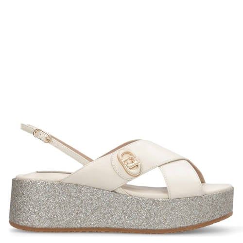 Liu Jo leren sandalen ecru/zilver