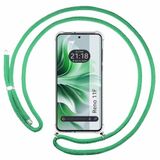 Transparante Oppo Transparante beschermhoes voor de Oppo Reno 11F 5G, met koord in watergroen